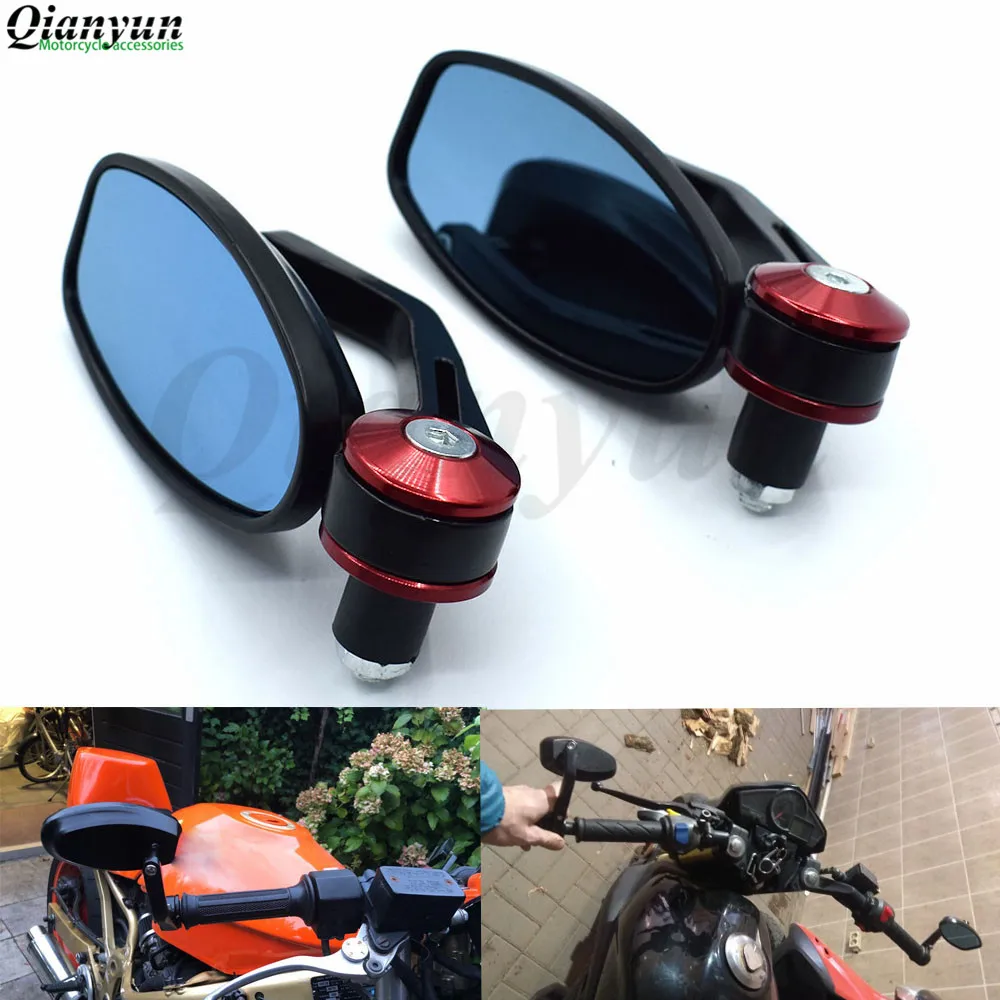 

Motorcycle rearview side mirrors handle bar end 7/8" 22mmUniversal for Kawasaki ZZR600 ZX6R ZX636R ZX6RR ZX9R ZX10R Z1000 ZX12R