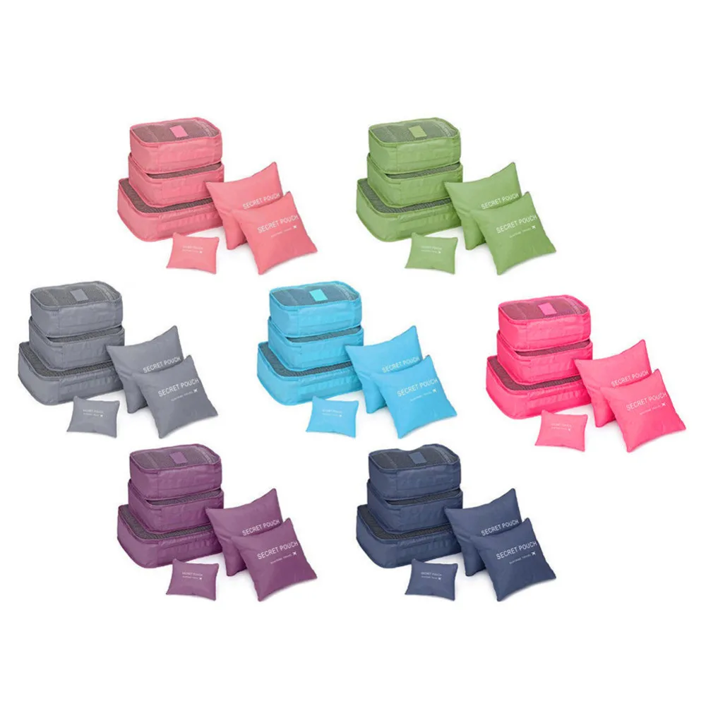 

6pcs/set Travel Storage Bag For Clothes Portable Luggage Pouch Suitcase Organizer Waterproof Home Closet Divider Container Cases