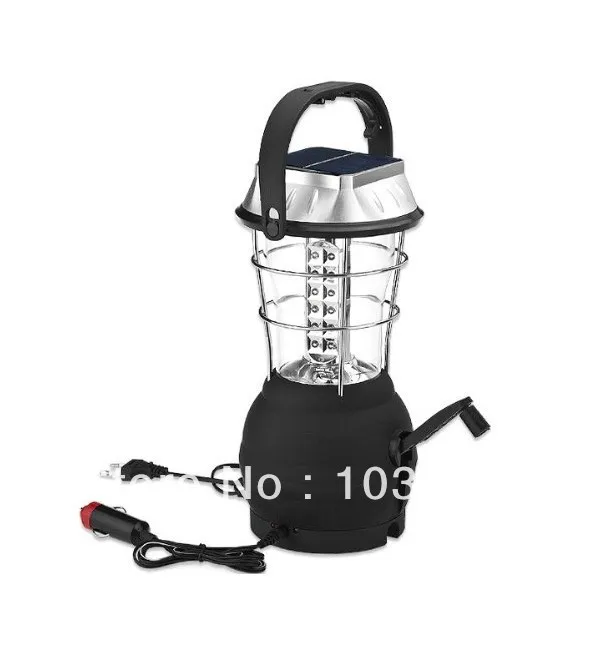 New Super Bright 3 Modes Hand Crank Solar 36 LED Camp Camping Lantern solar Lamp Light Free shipping