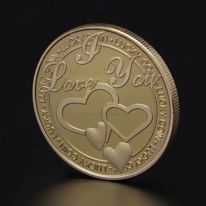 Позолоченная серебрянная памятная монета I Love You сувенир вызов Коллекционная