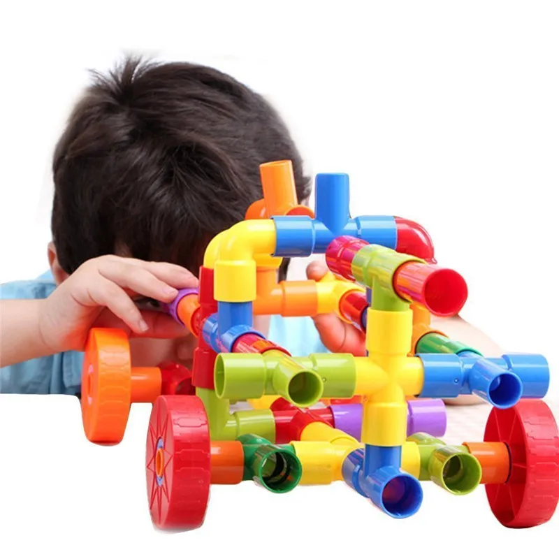 

1X Set Of 72 Pcs Plastic Tube Waterpipe Pipeline Construction Building Blocks Imaginations For Kids Children Diffrent Size