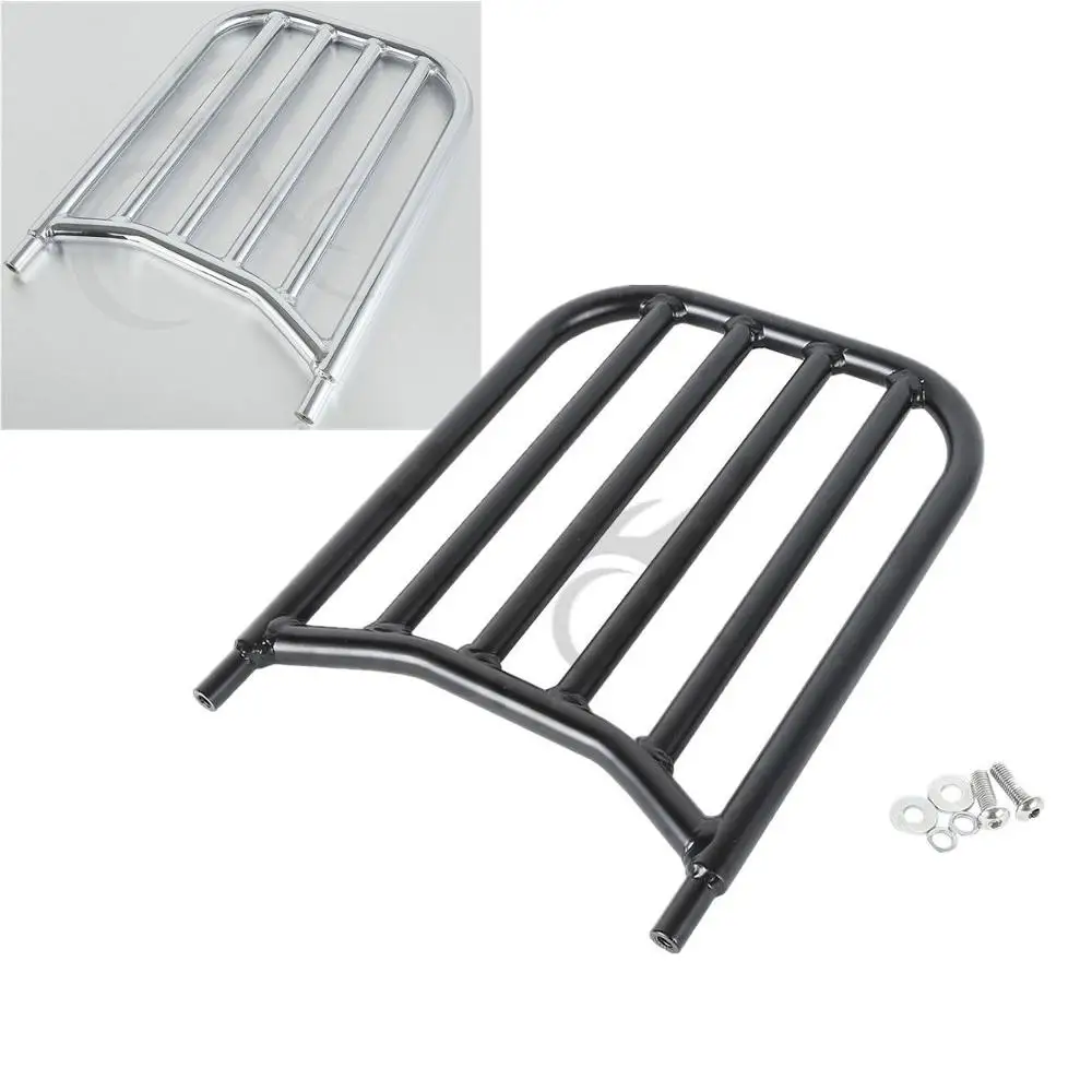 Motorcycle Chrome /black Backrest Sissy Bar Luggage Rack For Indian