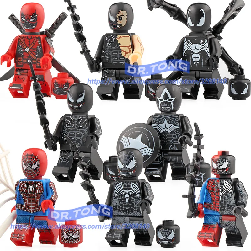 

Legoingly Single Sale Venom Movie Series Deadpool Spiderman Ironman Super Heroes Action Building Blocks Toys Kids Gifts KT1010