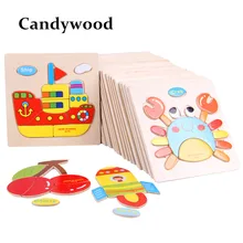 Wooden 3D Puzzle Jigsaw Wooden font b Toys b font For Children Cartoon Animal Puzzles Intelligence