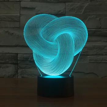 

Wenhsin New Twist Knot Shape Usb 3D Light Colorful Touch LED Visual Light Celebration Table Lamp