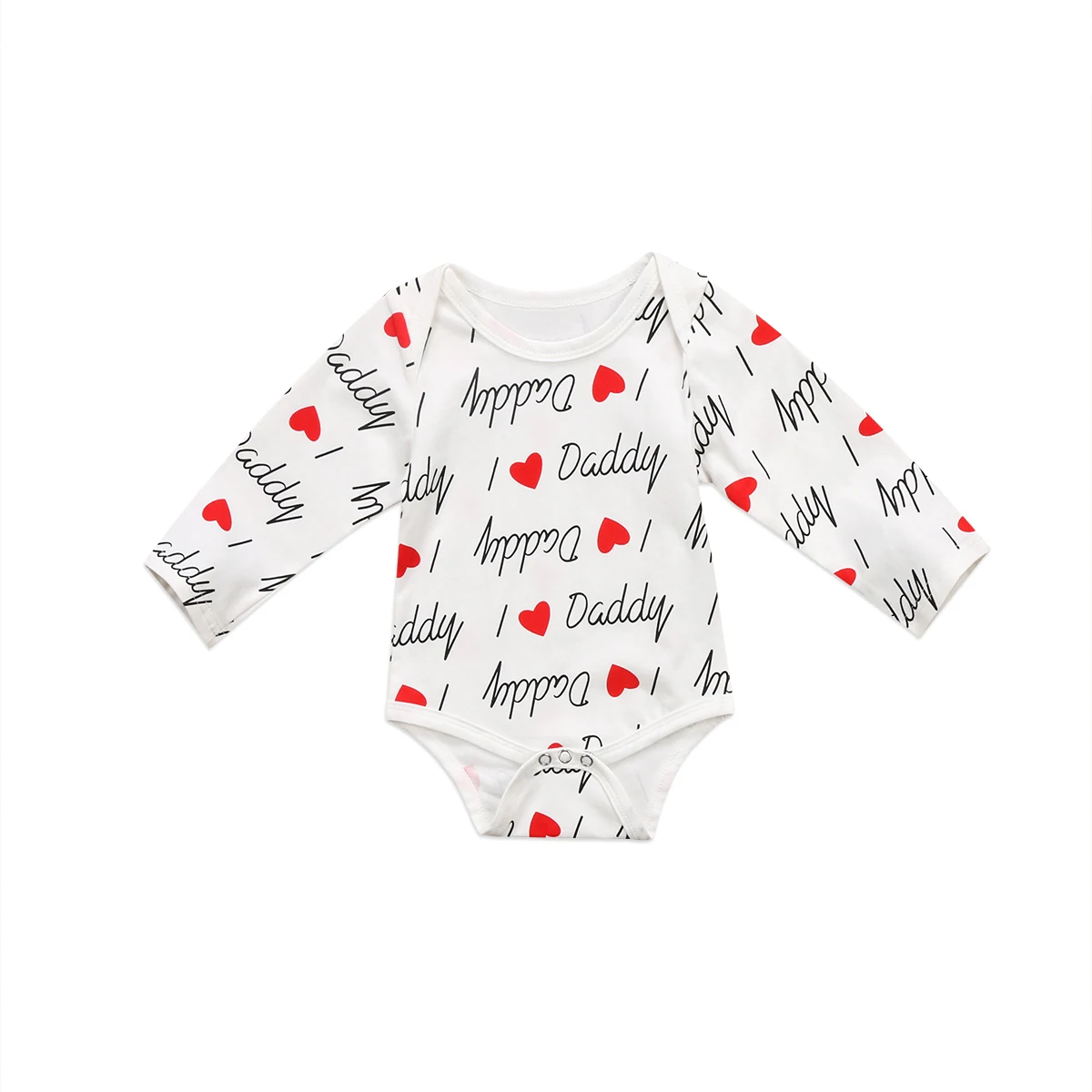 

2017 Cotton Newborn Baby Girls Boys Long Sleeves Clothes Daddy Jumpsuit Lovely Heart Bodysuit Cute Outfits