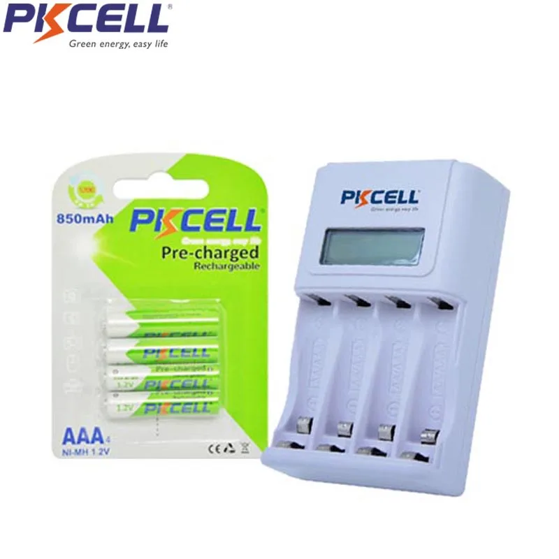 

4Pcs AAA Rechargeable NIMH Battery Precharged low self Dischargeable Batteries 1.2V Fast Charger LCD For 2 To 4Pcs AA Or AAA