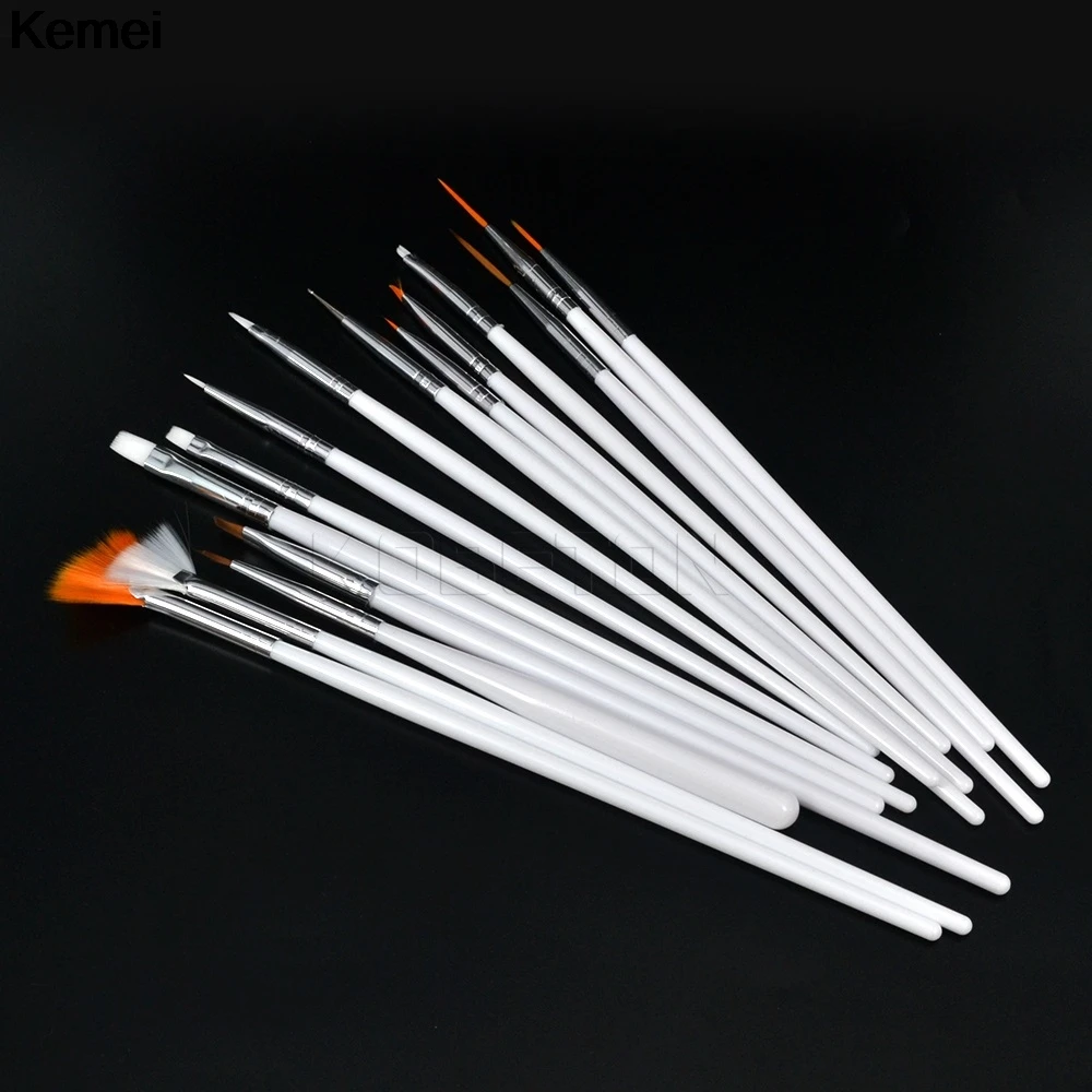

Nail Art Brushes 15pcs/5pcs/6pcsWhite Nail Art Decorations UV Gel Painting Pen Makeup Nail Brush Dotting Drawing Polish Tool