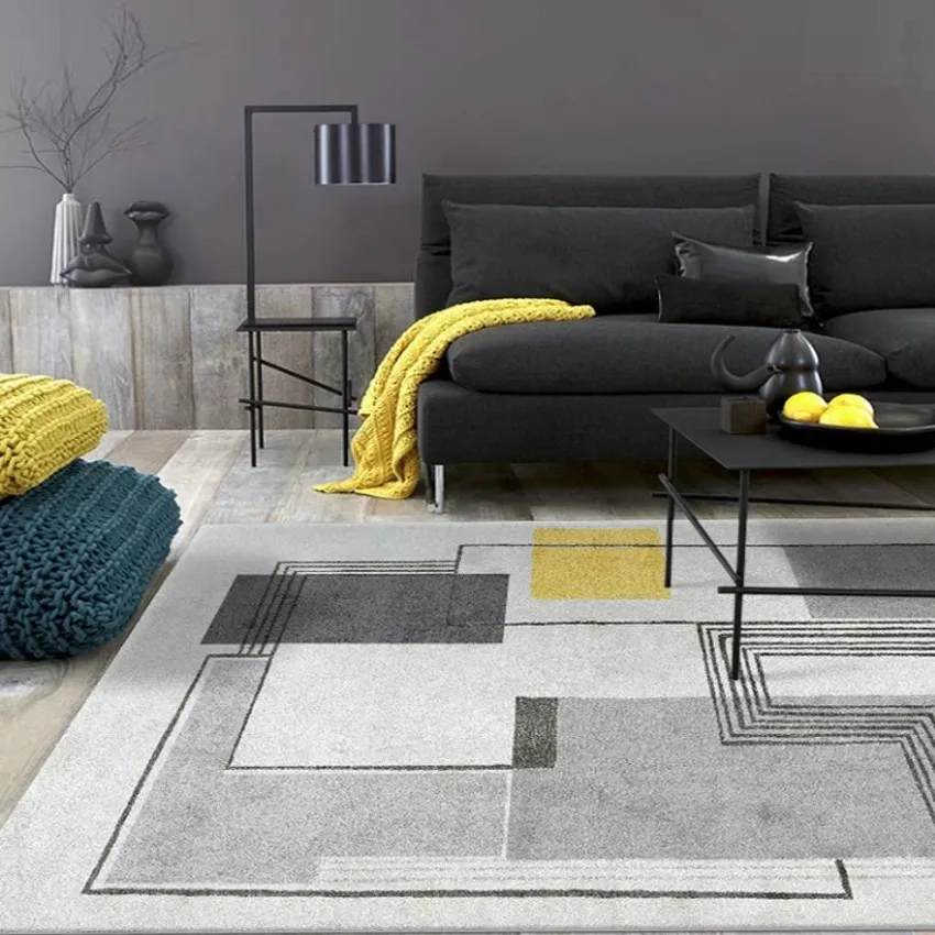 Morandi клетчатая машина тканый прикроватный коврик, коврик для кофейного столика в гостиной, большой размер, нордический декоративный коврик