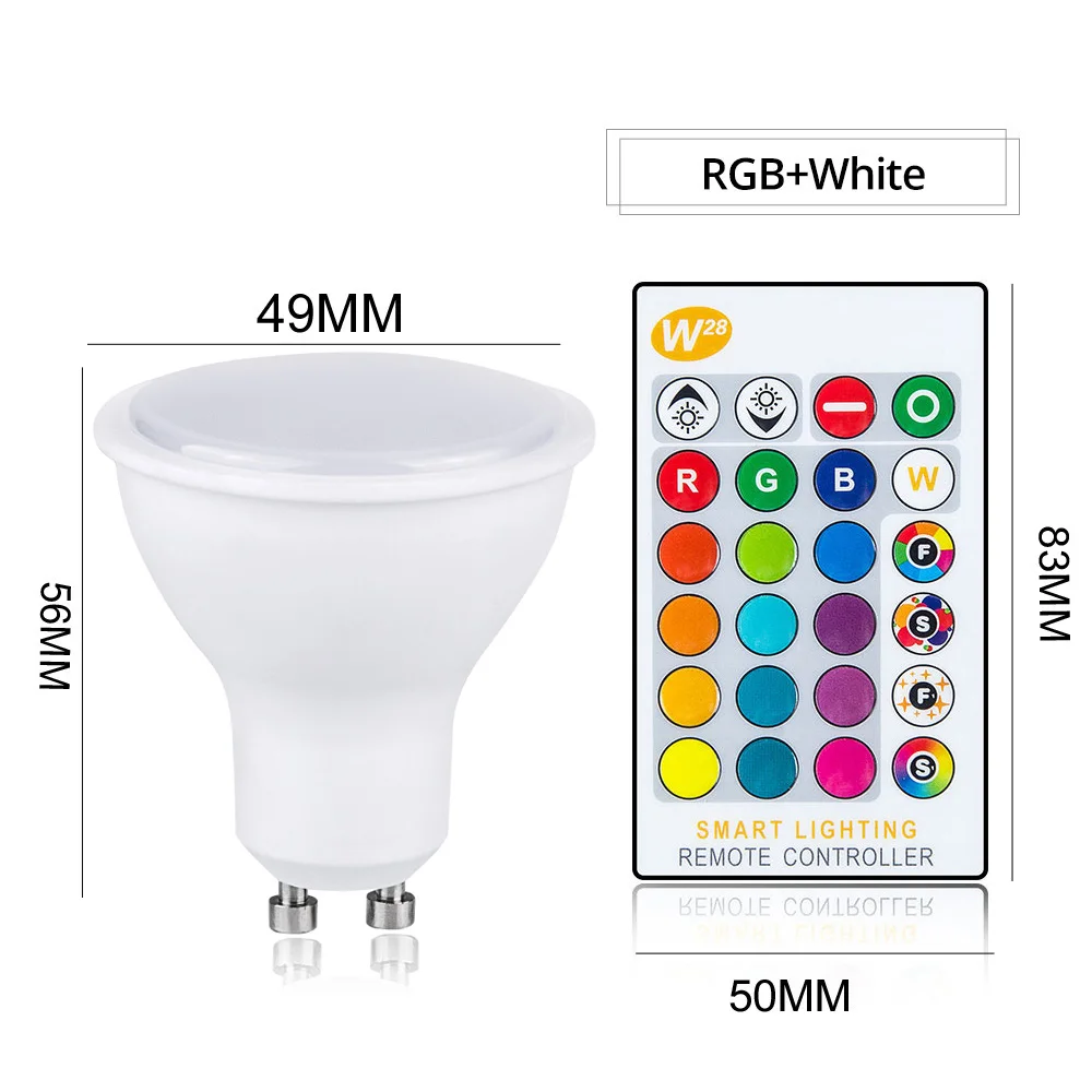 E27 Светодиодный светильник 85-265 в GU10 лампада светодиодный светильник RGB RGBW подсветка rgbww лампы лампа Bombillas с регулируемой яркостью освещения 5 Вт 10 Вт 15 Вт пульт дистанционного управления 16 цветов - Испускаемый цвет: GU10 RGBW 10W