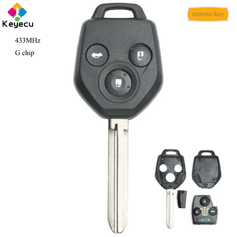 

KEYECU Replacement Remote Control Car Key With 3 Buttons & 433MHz & G Chip - FOB for Subaru Forester Impreza 2013 2014 2015