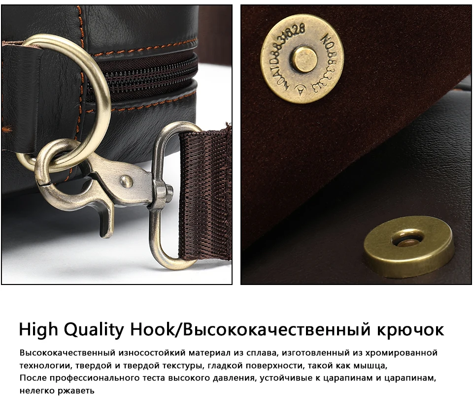 Men 's Bag Genuine Leather Shoulder Crossbody Bags for Men Handbags Flap Large Capacity Vintage Male Bag for Ipad phone 21