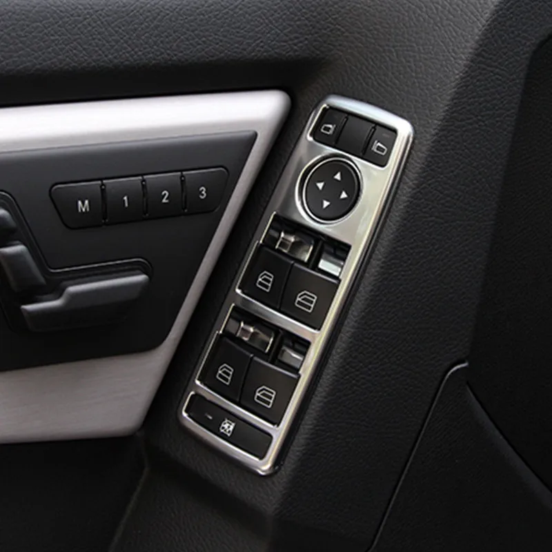 

Styling Chrome Window Lift Switch Panel Cover Trime for Mercedes Benz A B C E GLK GL ML G Class W204 X253