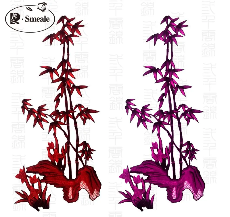 Exquisite large Bamboo embroidery cloth paste Folk style decals DIY clothing accessories 68*27cm RS2124 | Дом и сад