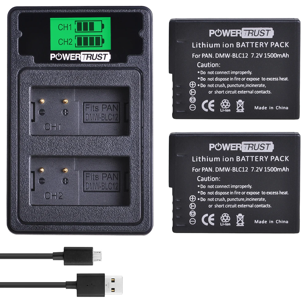 DMW-BLC12 DMW-BLC12E батарея akku+ ЖК Dual USB зарядное устройство с портом type C для Panasonic DMW-BLC12E DMW-BLC12PP FZ200 FZ1000 DMC-G5