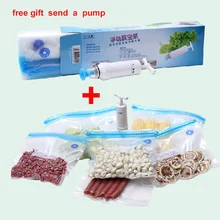 Vacuum bags for Food Storage With Pump Reusable Vacuum Sealer Food Packages Kitchen Organizer 25pcs/set Plastic wrap