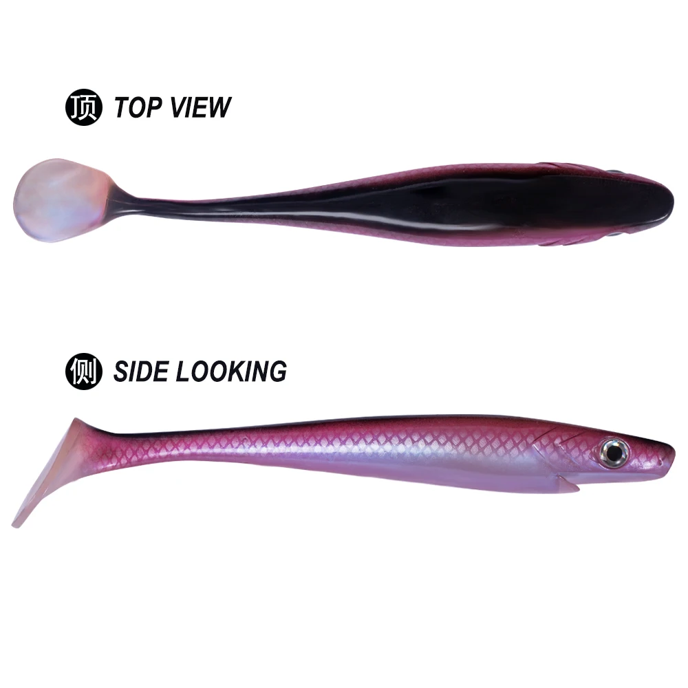 Hunthouse 2pcs/lot pro shad pike lure 20cm 50g paint printing Lure Paddle tail shad silicone souple leurre Natural Musky