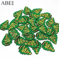 Buy 10pcs/lot Embroidered Mini Christmas Xmas Tree Patches Iron On Appliqued Clothing Stickers Handmade Patchwork For Hats Shoes Online - Image 3