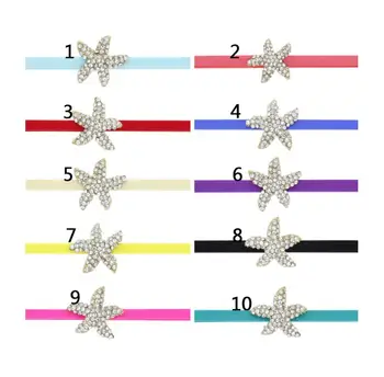 

12color Baby Girls Starfish Rhinestone Headbands Little Mermaid Inspired Hairband Princess Hair Accessories Photography