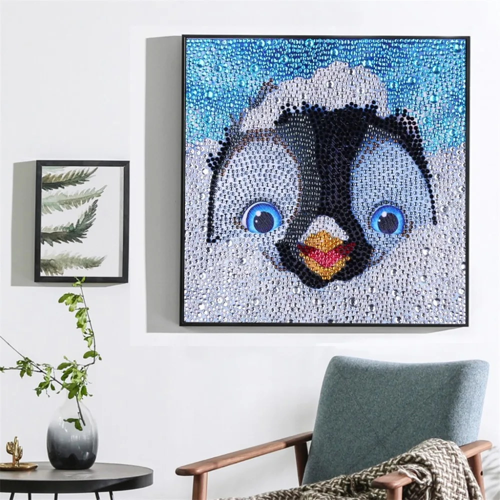

Penguin Cartoon Animal Full Special Penguin Shaped Diamond Painting DIY Cross Stitch Crystal Drill Diamond Embroidery Decor
