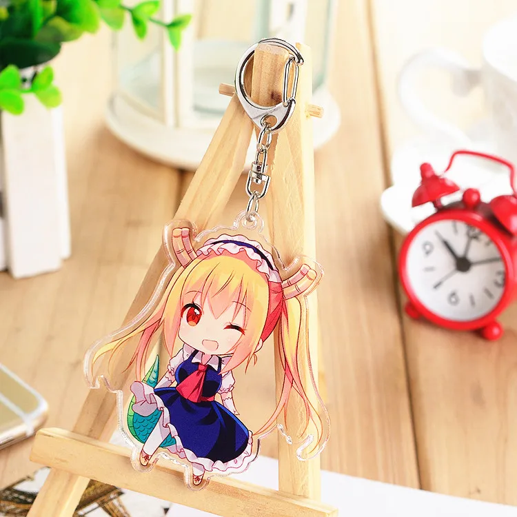 

Japan Anime Kobayashi-san Chi no Maid Dragon Torcona Cosplay Double Side Acrylic Figure Keychain Decor Pendant