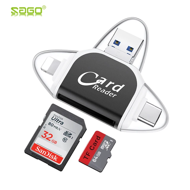 Best Offers Sago 4 in 1 Micro USB 2.0 Memory Card Reader SD TF Smart Card Reader Memory Cards Reader USB SD Adapter for iphone Computer Best Offers Sago 4 in 1 Micro USB 2.0 Memory Card Reader SD TF Smart Card Reader Memory Cards Reader USB SD Adapter for iphone Computer