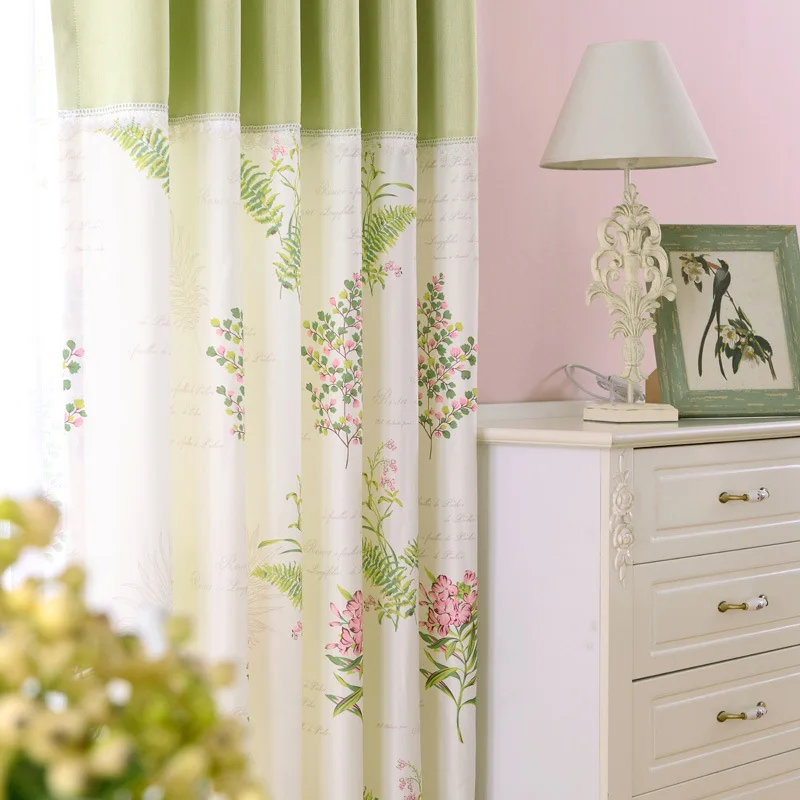

Korean Pastoral Pure and Fresh Custom Curtains Window Screen Finished Curtain for Living Room Dining Bedroom Bright Beautiful