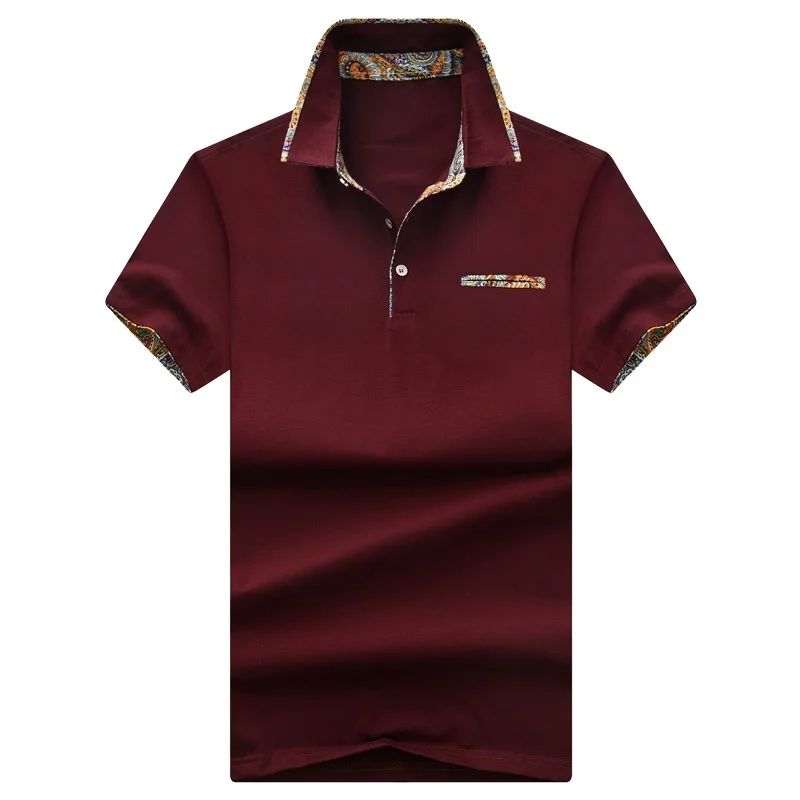 Хлопковая брендовая мужская рубашка поло Eden Park Повседневная Гольф уличная однотонная тонкая прошитая, с короткими рукавами Поло размер M-4XL; YA258 - Цвет: Wine