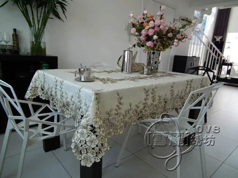 Элегантная ткань для вышивки в стиле деревенской моды столовая скатерть Большая Скатерть Коврик для стола