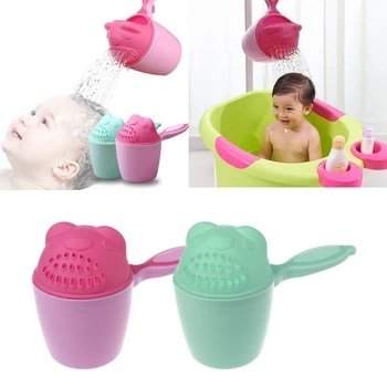

New Fashion Style Baby Bath Cup Kids Washing Hair Shampoo Cartoon Cup Children Shower Spoons