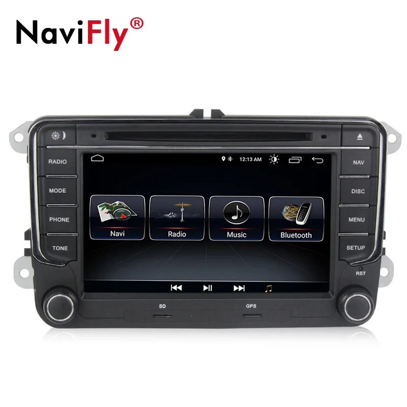 Discount Navi-Fly Android8.1 Quad core Car AUDIO 7inch 2din Car dvd for Volkswagen VWgolf 5 6 touran passat B6 sharan polo tiguan 2