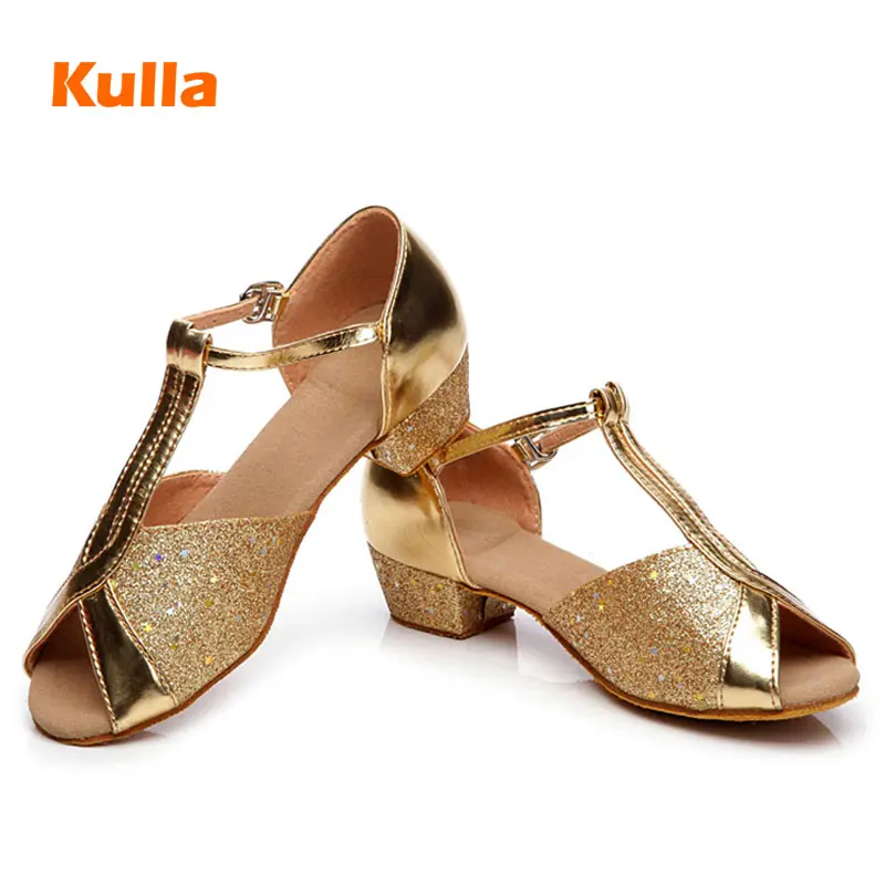 

Low Heeled Satin Latin Dance Shoes For Girls/Children/Kids Black Knot Summer Child Tango Ballroom Exercise Dance Shoes Soft Sole