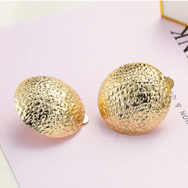 Alloy Ear Clips Round Luxury Gold Female Fashion Clip Earrings Without Piercing Jewelry Store | Украшения и аксессуары