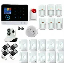 Teclado de la pantalla táctil pantalla LCD WIFI GPRS GSM IOS Android APP Wireless Home Seguridad Antirrobo Sistema de Alarma + HD IP cámara