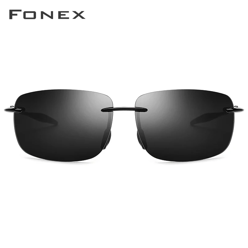 Gafas de sol Ultem TR90 sin montura para hombre ultraligero 2018 gafas de sol cuadradas de alta calidad sin marco para mujeres lentes de nailon de diseñador de marca - 3