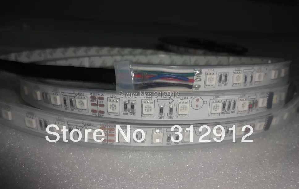5 м DC12V 60 светодиодов/м и шт. TM1812 ic/meter (20 пикселей) светодиодная цифровая полоса IP68