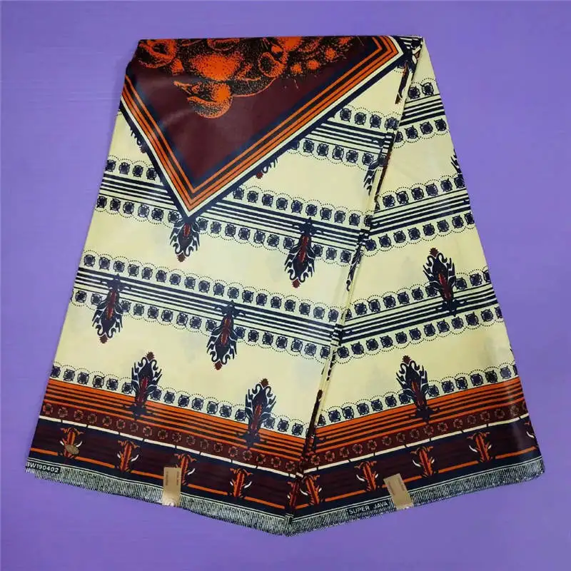 

T2!Ghana Kente Wax Fabric Veritable Wax African Kente Prints Real Java Wax Fabric for Cloth in 6 yards ! J41983