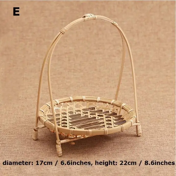 Чай Бамбуковый Контейнер корзины ручной работы содержащий съемный десерт сухие фрукты - Цвет: E