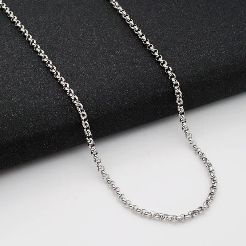 

Wholesale Jewelry -- (6pcs/lot) 50/60/70/80 cm x3mm Titanium steel White Long O Chain Necklaces for Men Fashion Jewlery No Fade