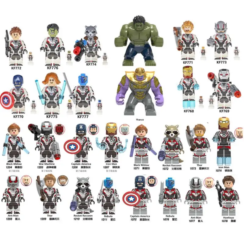 

Building Blocks Super Heroes Avengers 4 End Game Space Suit Figures Bricks For Children Toys Gift KF6076 X0233 X0251 XH1052 1053