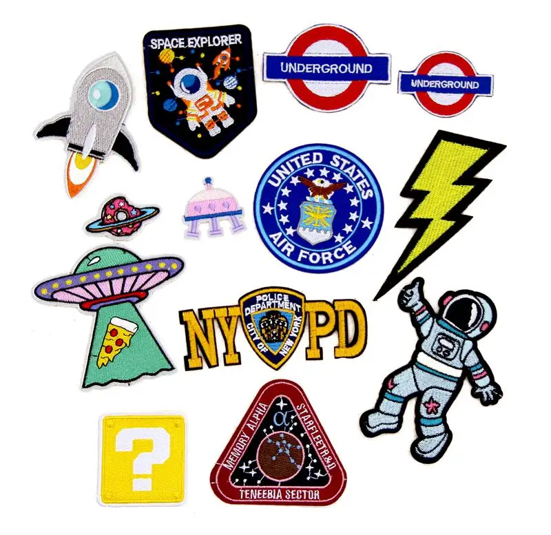 

New arrival 10 pcs popular badges Embroidered patches iron on sew on fashion Motif clothing bag decor Applique repair accessory