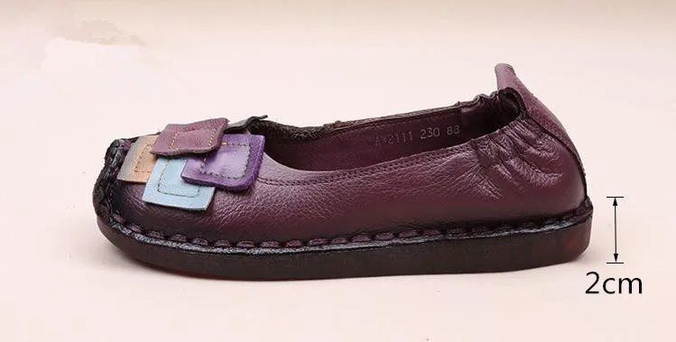 2018 Fashion Women Shoes Genuine Leather Loafers Women Mixed Colors Casual shoes Handmade Soft Comfortable Shoes Women Flats NEW (15)