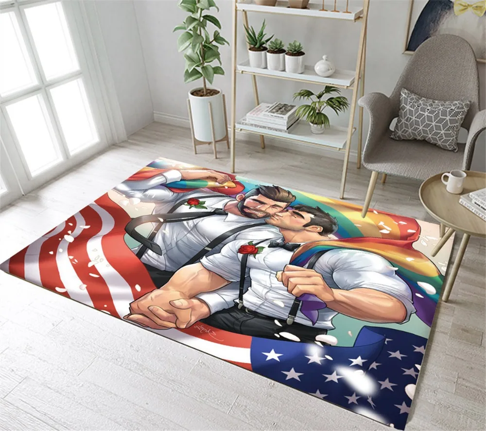 Us 19 65 43 Off Lb Two Americans Flag Doormat Floor Mat Non Slip Area Rugs Bedroom Bathroom Carpet For Men Living Room Children S Home Cushion In