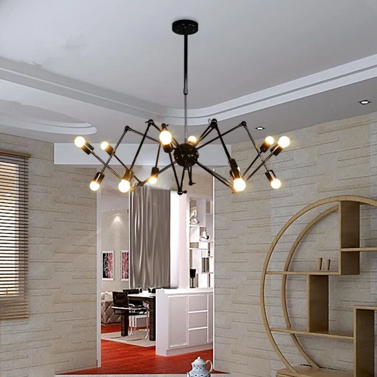 Современные подвесные лампы в виде паука с 6/8 наконечника Лофт промышленный спутниковый светодиодный подвесной светильник для гостиной и бара