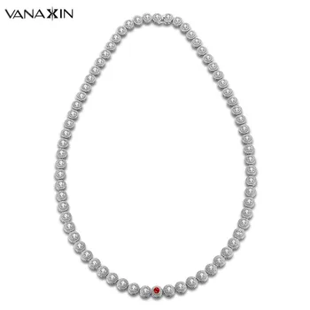 

VANAXIN 925 Sterling Silver Necklaces AAA Bling Bling CZ Silver Necklace Women Luxury Jewellery Female Engagement Tennis Chain