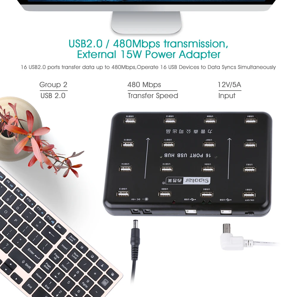  Sipolar 16 puertos USB 20 duplicadores Hub USB copiadoras compatibles con u-disk TF lector de tarje