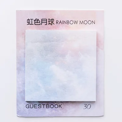 Милый кавайный креативный блокнот для заметок, блокнот для заметок, канцелярские товары, бумажные наклейки для заметок, офисные школьные принадлежности - Цвет: A-rainbow moon