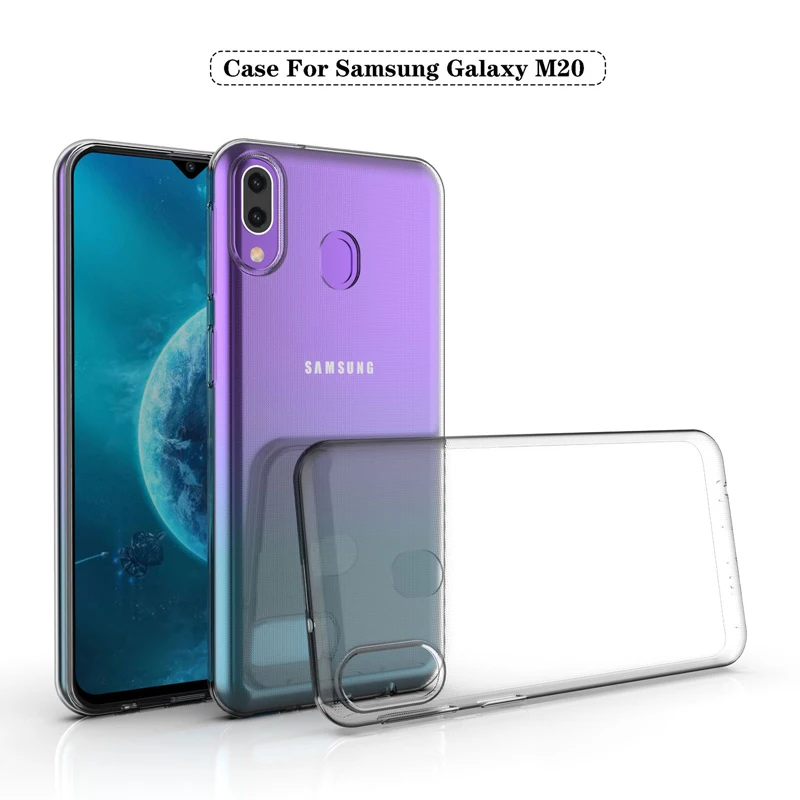 For Samsung Galaxy M20 M30 Transparent cover Case Silicone Soft TPU Cover Phone bag shell |