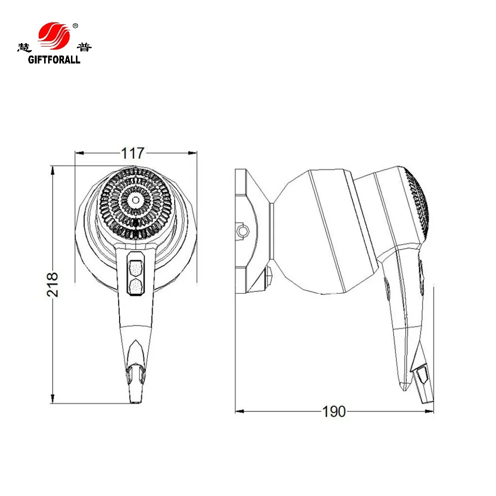 GIFTFORALL фен профессиональной укладки Мощный настенный Портативный горячей и холодной windHotel Ванная комната дома фен D135