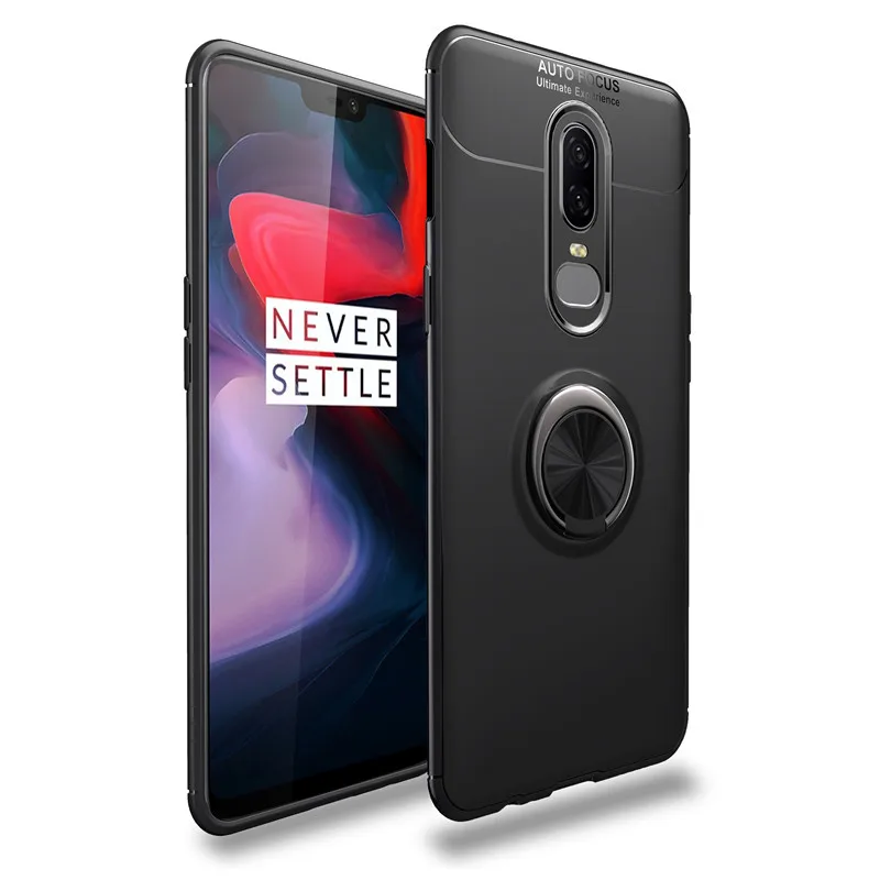 

Anti-knock Soft Silicone Back Cover Cases For OnePlus 6 ( One Plus 6 ) Mobile Phone Case With Ring Bracket